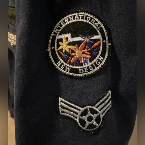 Bomber Jacket Blue Women’s Small 100% Cotton front Patch say ICEBERG - Picture 3 of 6